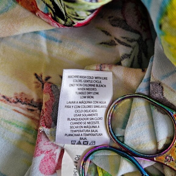 Springfield Shirt Mens L Hawaiian Floral Short Sleeve Button Up Shirt Beach Boho - Picture 12 of 16